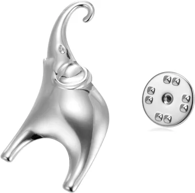 Imagen del producto de Broche de elefante, acero inoxidable, 4x3 cm, para sujetar prendas de vestir