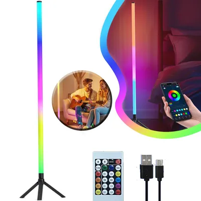 Produktbild von LED Stehlampe Wohnzimmer, mit Fernbedienung Fernbedienung und App-Steuerung, Farben für Wohnzimmer, Schlafzimmer