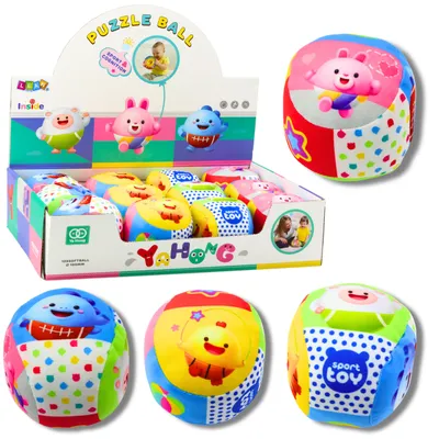 Produktbild von Weicher Ball mit Rassel für Kleinkinder, bunt, 9 cm