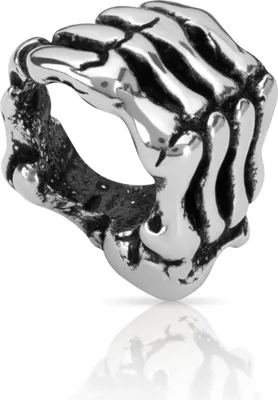 Produktbild von Skelett Hand Gothic Ø 8mm Wikinger Bartperle 925 Sterling Silber Keltisch 4320