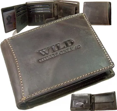 Produktbild von Bag Street Geldbörse Leder Braun Herren 5453, 10 x 12,5 x 2 cm, Druckknopfverschluss, rustikaler Look, 2 Scheinfächer, Münzfach, Reißverschlussfach, 2 SIM-Kartenfächer, 7 Kartenfächer, 2 Ausweisnetzfächer, passend für alten Ausweis & Führerschein, Patina, beidseitig füllbar