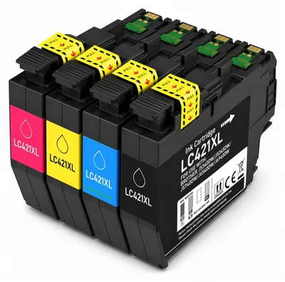 Produktbild von Boxstuff Tintenpatronen kompatibel mit Brother LC421XL – Multipack Schwarz und Farbe (4er Set) – passend für DCP-J1050DW / DCP-J1140DW / DCP-J1800DW / MFC-J1010DW
