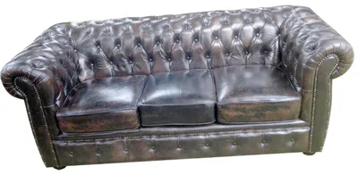 Image de Canapé 3 Places, Style Chesterfield, En Cuir, Couché, Ensemble De Mobilier, Couleur Gris