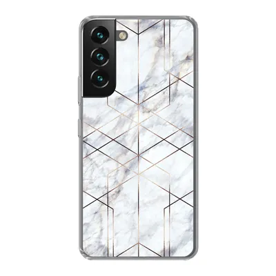 Produktbild von MuchoWow® Handyhülle Schutzhülle Hülle für Samsung Galaxy S22 Marmor - Gold - Weiß Silikon Softcase Handy Hülle - Mobiltelefonhülle