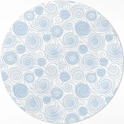 Produktbild von Aquarellierte Abstraktion von Kreisen und Wellen– Vinyl Küchenteppich – fi 80cm – Rutschfest, pflegeleicht & langlebig