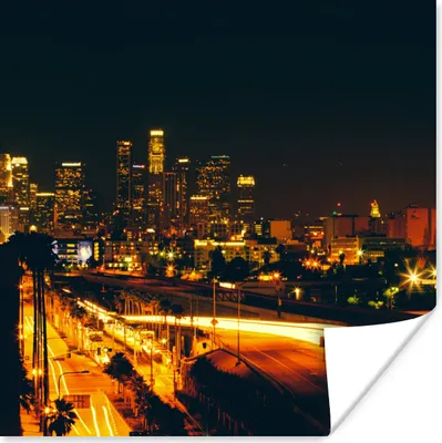 Produktbild von MuchoWow® Poster Nacht - Stadt - Denver 75x75 cm - Wand Dekoration