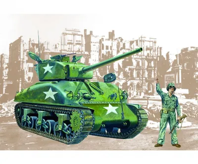 Zdjęcie produktu dla Italeri M4A1 Sherman, Tank model, Zestaw montażowy, 1:35, M4A1 Sherman, Każda płeć, Plastik