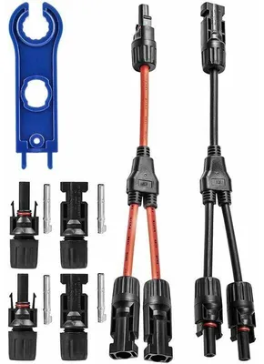 Produktbild von 1 Paar Solarpanel Kabel Verbindungskabel 1 bis 2 Bein männlich weiblich Solarpanel Kabel Splitter für PV Photovoltaik Solarpanel Kabel
