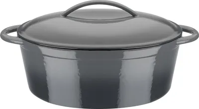Produktbild von GSW Gusseisen ovaler Bräter Grey Shadow 33x25cm / 7 Ltr., Gusseisen, Ovaler Bräter mit Deckel ø ca. 33 x 25 x H 13,0cm