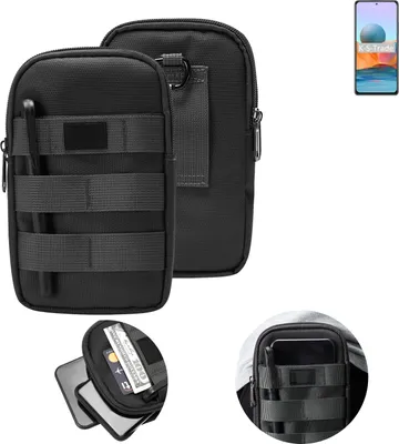 Produktbild von K-S-Trade Holster Gürtel Tasche kompatibel mit Xiaomi Redmi Note 10 Pro Max Handy Tasche Schutz Hülle dunkel-grau viele Fächer, 1x
