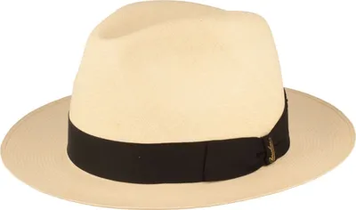Borsalino hochwertiger ultrafeiner Montecristi Panamahut Fedora in beige