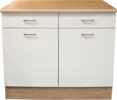 Produktbild von Unterschrank >Ailina< in Sonoma-Eiche / weiß, Holzwerkstoff - 100x90x60 (BxHxT)