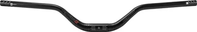 A black bicycle handlebar is shown against a white background.