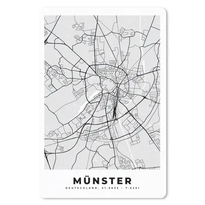 Produktbild von MuchoWow® Mauspad Mousepad Karte - Deutschland - Münster - Karte - Stadtplan 18x27 cm - Mousepads - Maus Mat - Pad - Mausunterlage