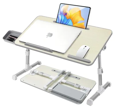 Zdjęcie produktu dla Składany stolik pod laptop do łóżka, z regulowaną wysokością i kątem nachylenia