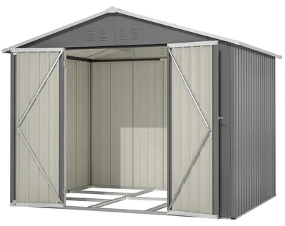 Produktbild von Werkzeugschuppen, Metallkonstruktion, wasserdichtes Design, 8x6FT Grau
