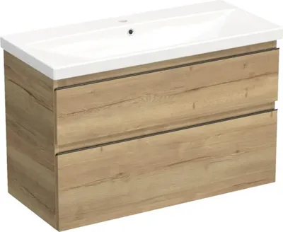Obrázek produktu pro Koupelnová skříňka s umyvadlem Jungborn TRENTA 100 cm dub halifax přírodní
