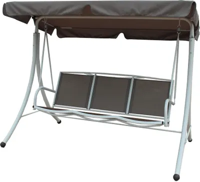 Produktbild von Garden Pleasure  Hollywoodschaukel 3-Sitzer weiß/grau Garten Schaukel Möbel