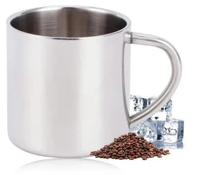 Produktbild von Edelstahl Camping Becher 130ml Doppelwandig Isolierbecher für Kalte & Heiße Getränke