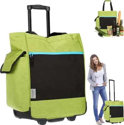 Produktbild von Trolly Einkaufstrolley Einkaufsroller Alessandro Pro Shopper mit stabilem Stand Einkaufstrolly Saunatrolley Trolley  38L XL groß 12894 Two Tone Green Grün