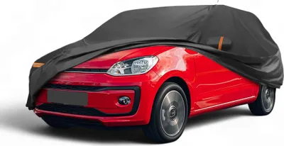 Produktbild von Autoabdeckung fš¹r VW Up 2011-2020 PEVA Spunlace Baumwolle Outdoor Voll Autoabdeckung Alle Wetter Wasserdicht Winddicht Schutz mit Passagiertš¹r Rei?verschluss Schwarz