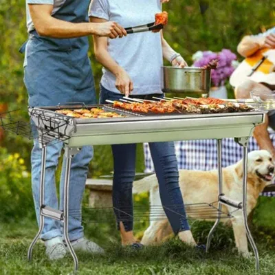 Imagen del producto de Herzberg HG-8112: Parrilla para barbacoa con bolsa de transporte