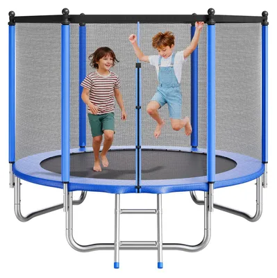 Produktbild von VEVOR Outdoor Trampolin Bodentrampolin mit Sicherheitsnetz & Stahlrahmen, ASTM-g