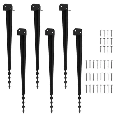 Produktbild von Faziango Einschlagbodenhülse 6 St., 700 mm, 55 mm, pulverbeschichtet, Pfostenträger für Holzpfosten, Zaun, Sichtschutz und Gartenprojekte