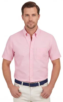 Produktbild von Hemd Ledub Modern Fit kurzarmig rosa mit Brusttasche