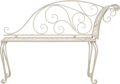 Zdjęcie produktu dla vidaXL Szezlong ogrodowy 128 cm metal antyczna biel