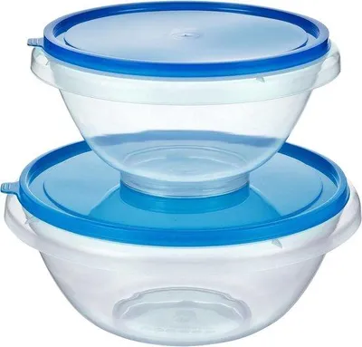Image de Set de 2 saladiers - mélangeurs - bowl - saladier bleu 7 l et 45 l