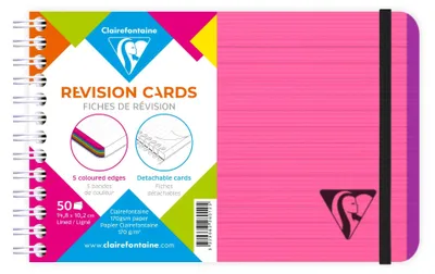 Produktbild von Clairefontaine 5x Spiralheft mit Karteikarten 152x102 verschluss Fuchsia 328012C