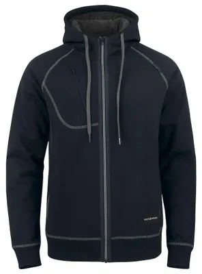 Productafbeelding van Projob - Herenhoodie met volledige rits, katoenmix, model ET412 (maat L) (zwart)