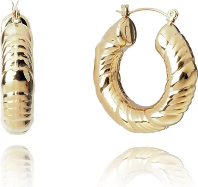 Produktbild von Ohrringe aus vergoldetem Chirurgenstahl, glänzend gold, 3,5 x 3,5 cm