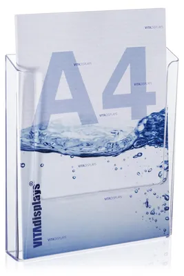 Productafbeelding van Folderhouder brochurehouder flyerhouder - DIN A4 - Glashelder - Wandmontage