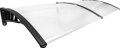 Immagine prodotto di Tettoia per porta, 200 x 90 cm, in alluminio, montaggio a parete, grado di protezione UV 95%, portata 15 kg/m²