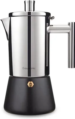 Obrázek produktu pro Espressova konvička na sporák, objem 520 ml, nerezová ocel, pro přípravu kávy, vhodná pro 12 šálků