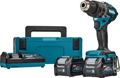 Image de Perceuse visseuse à percussion 40V XGT - MAKITA - avec 2 batteries 2,5Ah - chargeur - MAKPAC - HP002GD201