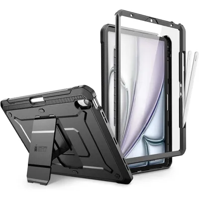 Produktbild von Supcase, Apple iPad Air 11' 2024 stoßfeste Rundumhülle mit Ständer, Schwarz