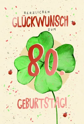 Produktbild von 80. Geburtstag Karte mit Umschlag folienfrei unverpackt Greenline