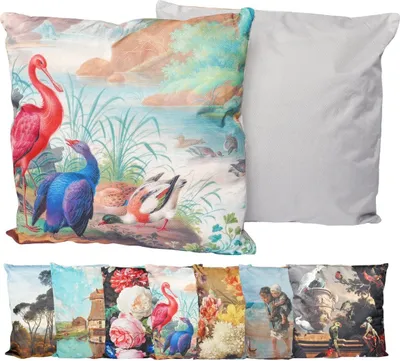 Produktbild von JACK Outdoor Lounge Kissen 45x45cm Motiv Dekokissen inkl. Füllung Wasserfest Sitzkissen Garten Stuhl, Farbe:Vogelparadies