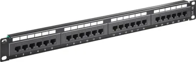 Produktbild von Goobay 93865, RJ-45, Cat5e, U/UTP (UTP), 22/26, Schwarz, Rackeinbau