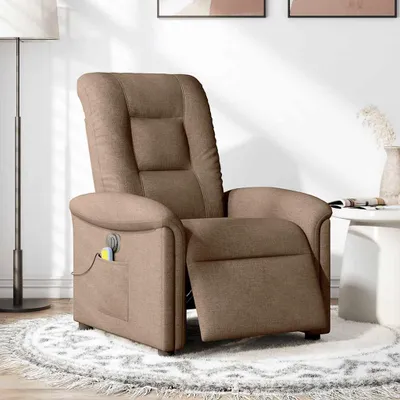 Image de vidaXL Fauteuil de massage électrique Marron Tissu