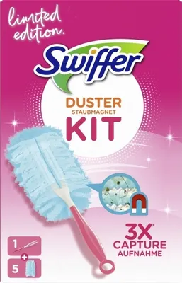 Produktbild von Swiffer "LIMITED EDITION" Staubmagnet Starterkit mit 1 Griff + 3 Tücher ROSA
