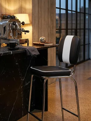 Produktbild von Barstuhl American Diner 50er Jahre Retro Schwarz Weiß