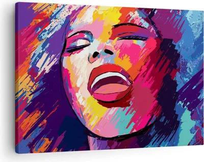 Produktbild von Bild auf Leinwand - Leinwandbild - Frau Abstraktion - 70x50cm - Wand Bild - Wanddeko - Wandbilder - Leinwanddruck - Bilder - Kunstdruck - Wanddekoration - Leinwand bilder - Wandkunst - AA70x50-4019