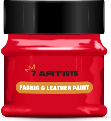 Produktbild von 7 Artists Acryl Farbe, Leder Farbe, Stoff Farbe, Textil Farbe, Acrylfarbe 50ml Rot - Wasserfeste Acrylfarbe zum Textil Färben/Leder Färben & Acrylfarben Künstlerbedarf