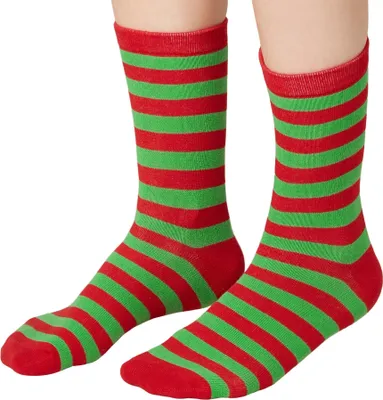 Produktbild von Weihnachtssocken gestreift grün-rot - 47-50