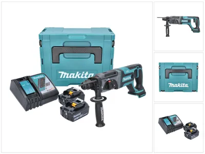 Zdjęcie produktu dla Makita DHR 241 RGJ akumulatorowa wiertarko-wkrętarka 18 V 2,0 J SDS plus + 2x akumulator 6,0 Ah + ładowarka + Makpac