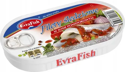 Produktbild von Evrafish Heringsfilet in Tomatensauce 170 g